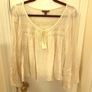 🔥3 for $10 SALE! American Eagle boho cream knit top medium